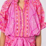 Mosaic Blouson Dress with Mirror Embroidery - Orchid - Simply Beach UK