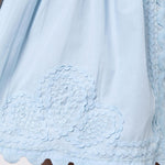 Poplin Blouson Dress with Ric-Rac Embroidery - Pale Blue - Simply Beach UK