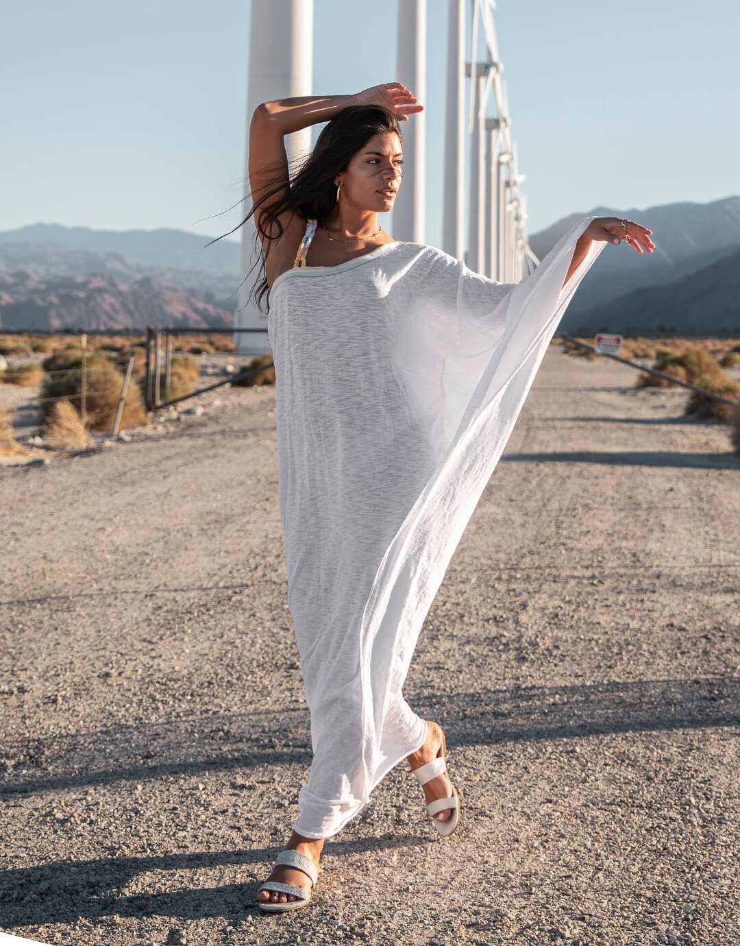 Chain One Shoulder Maxi Dress - White - Simply Beach UK