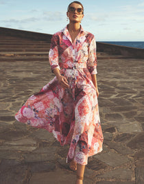 Euphoria Belted Shirt Dress - Rose Infusion - Simply Beach UK