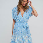 Maya Mini Dress - Blue and White - Simply Beach UK