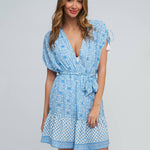 Maya Mini Dress - Blue and White - Simply Beach UK