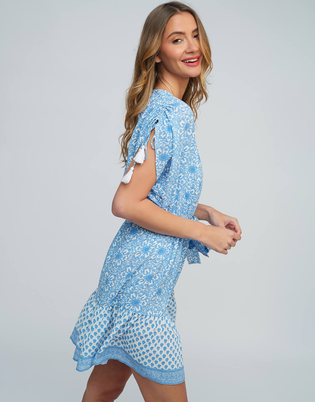 Maya Mini Dress - Blue and White - Simply Beach UK