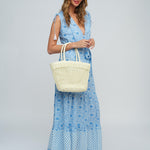 Maya Maxi Dress - Blue and White - Simply Beach UK