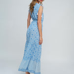 Maya Maxi Dress - Blue and White - Simply Beach UK