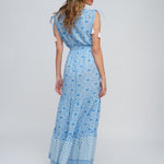 Maya Maxi Dress - Blue and White - Simply Beach UK