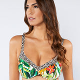 Nuria Ferrer Aruba Plunge Bikini Top - Jungle Print