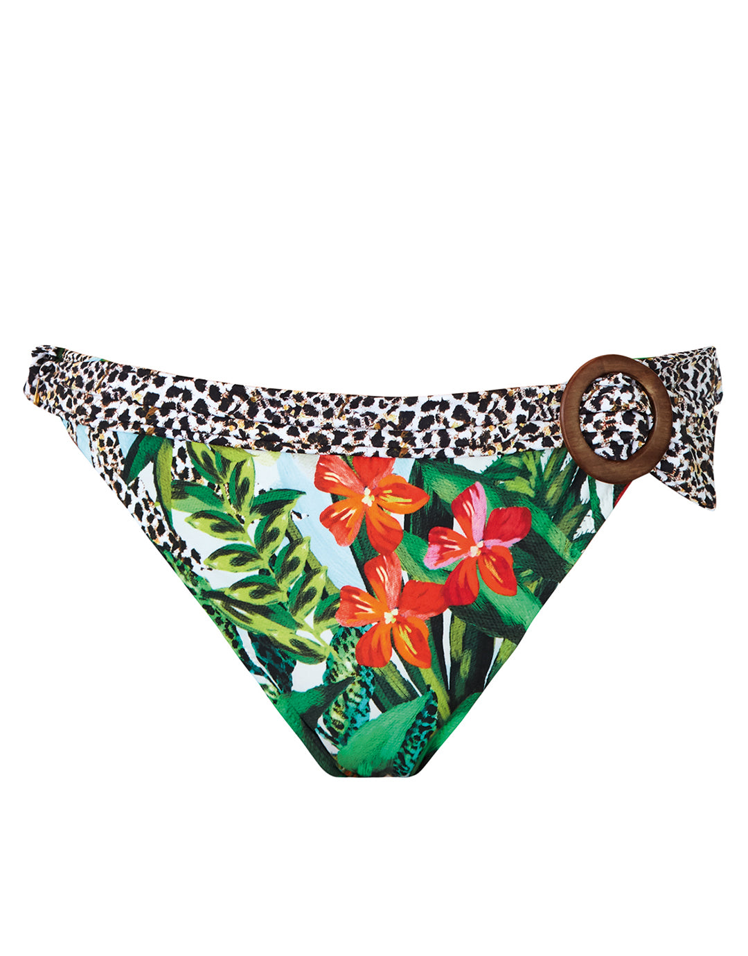 Nuria Ferrer Aruba Banded Bikini Pant - Jungle Print