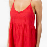 Numana Scoop Neck Dress - Red - Simply Beach UK