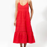 Numana Scoop Neck Dress - Red - Simply Beach UK