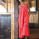 Numana Scoop Neck Dress - Red - Simply Beach UK