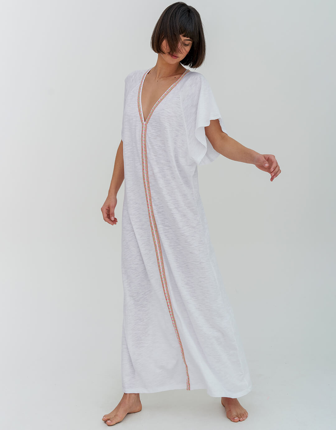 Pima Abaya Dress - White - Simply Beach UK