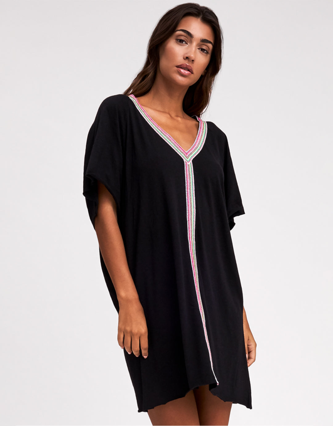 Mini Pima Abaya Dress - Black - Simply Beach UK