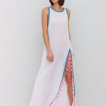 Tassel Slit Dress - White - Simply Beach UK