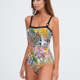 Palm Bandeau Swimsuit - Multi - Simply Beach UK