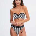 Portofino Bandeau Bikini Top - Black and White - Simply Beach UK