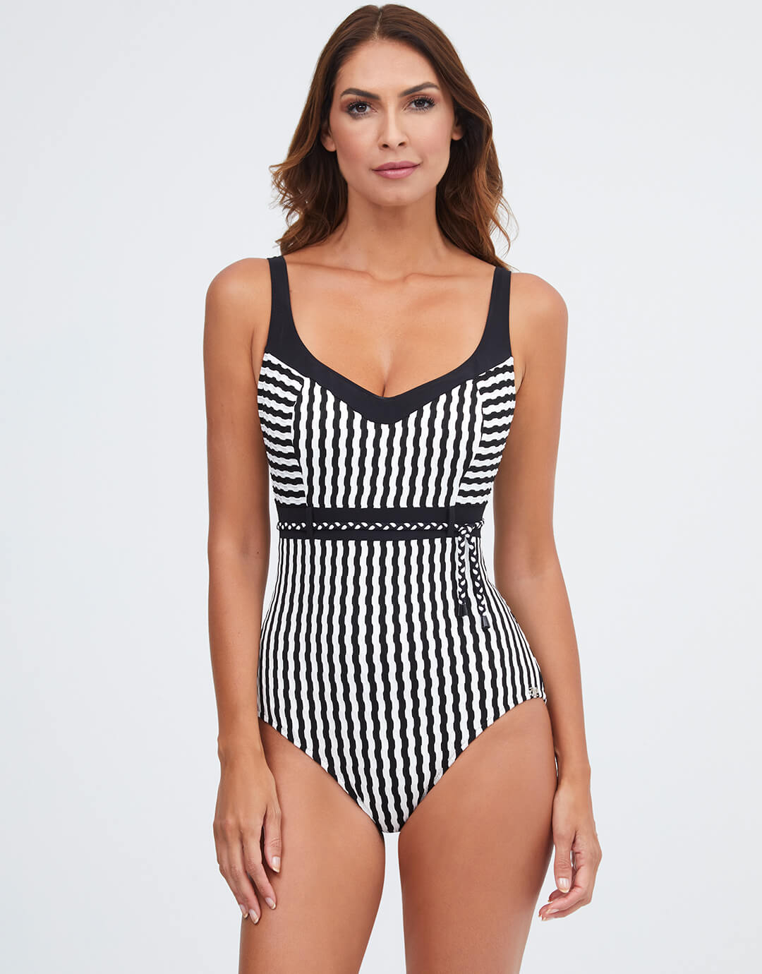 Portofino Underwired Swimsuit - Black and White - Simply Beach UK