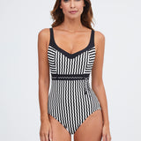 Portofino Underwired Swimsuit - Black and White - Simply Beach UK