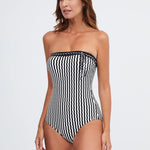 Portofino Bandeau Swimsuit - Black and White - Simply Beach UK