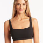 Spinnaker Square Neck Bikini Top - Black - Simply Beach UK