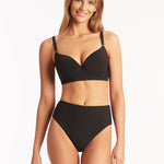 Spinnaker Retro High Waist Bikini Pant - Black - Simply Beach UK