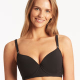 Spinnaker Moulded Underwired Bikini Top - Black - Simply Beach UK