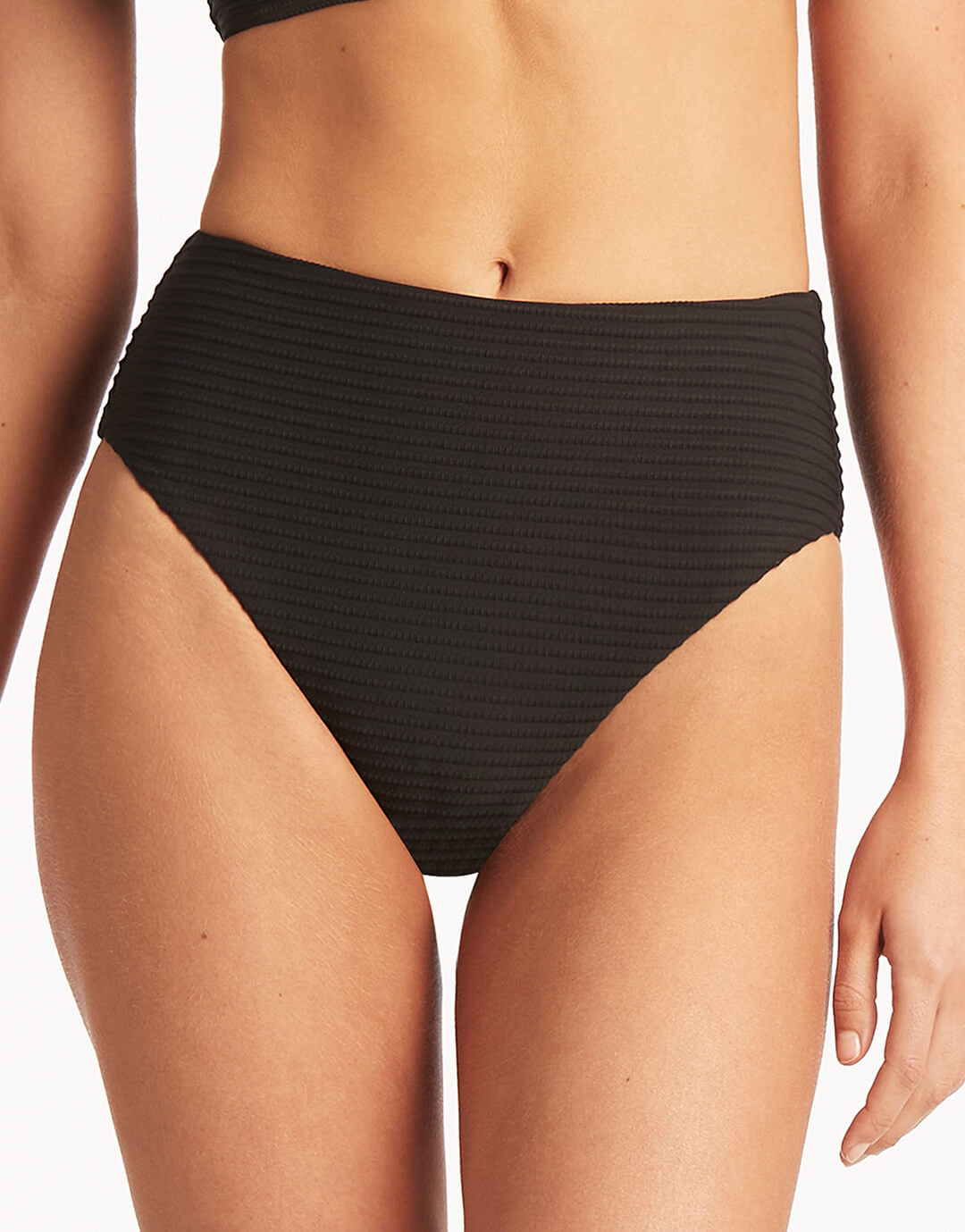 Spinnaker Retro High Waist Bikini Pant - Black - Simply Beach UK