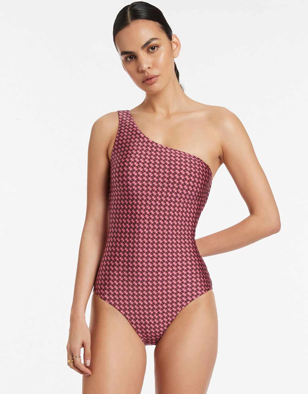 Lalita One Shoulder Swimsuit - Orchid - Simply Beach UK