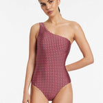 Lalita One Shoulder Swimsuit - Orchid - Simply Beach UK