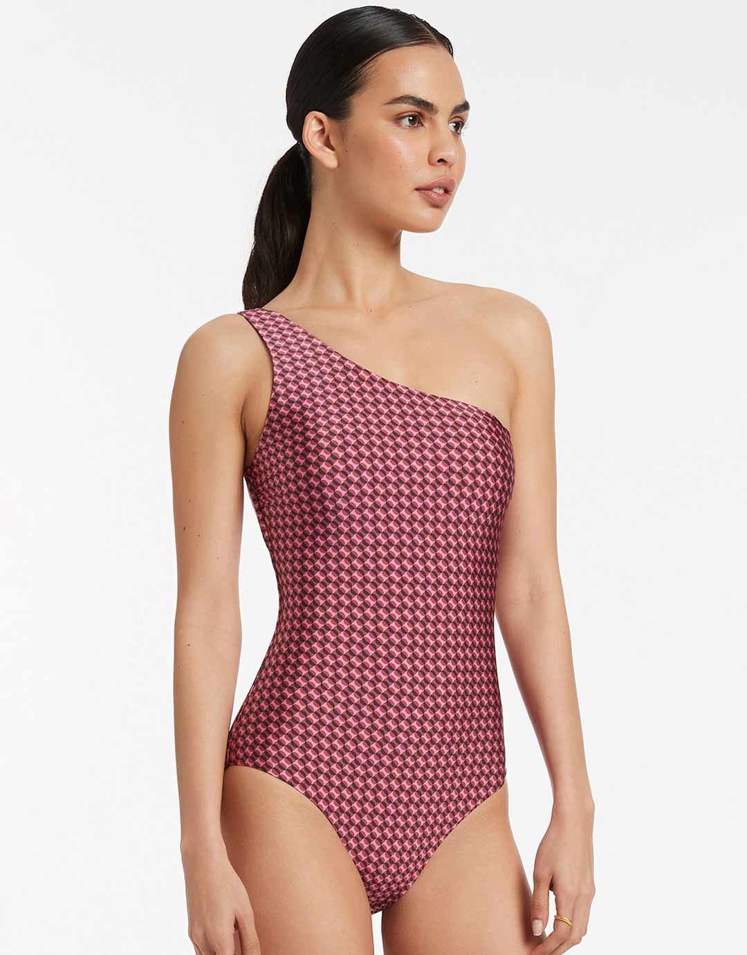 Lalita One Shoulder Swimsuit - Orchid - Simply Beach UK