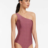 Lalita One Shoulder Swimsuit - Orchid - Simply Beach UK