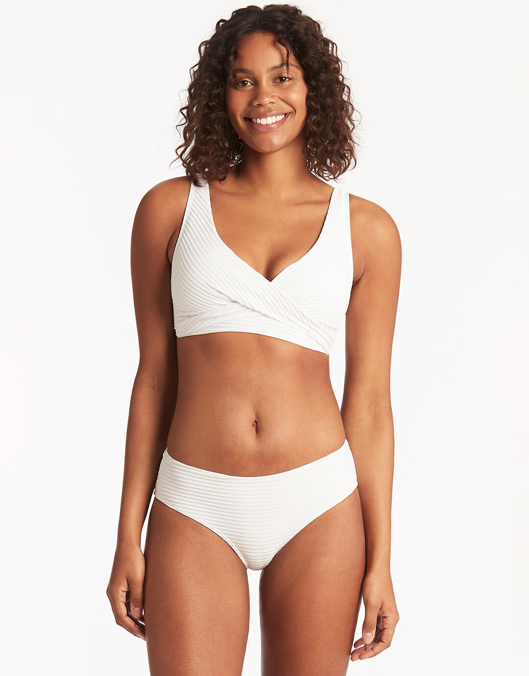 Spinnaker Mid Bikini Pant - White - Simply Beach UK