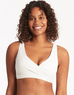 Spinnaker Cross Front Multi-Fit Bikini Top - White - Simply Beach UK