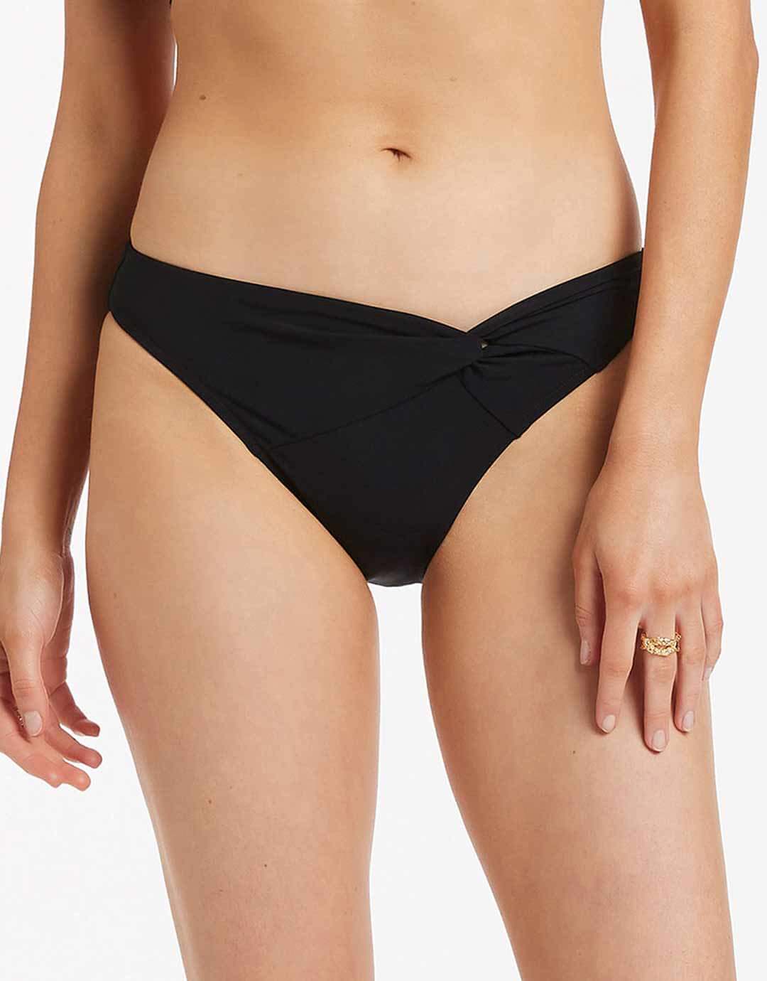 Jetset Twist Front Bikini Pant - Black - Simply Beach UK