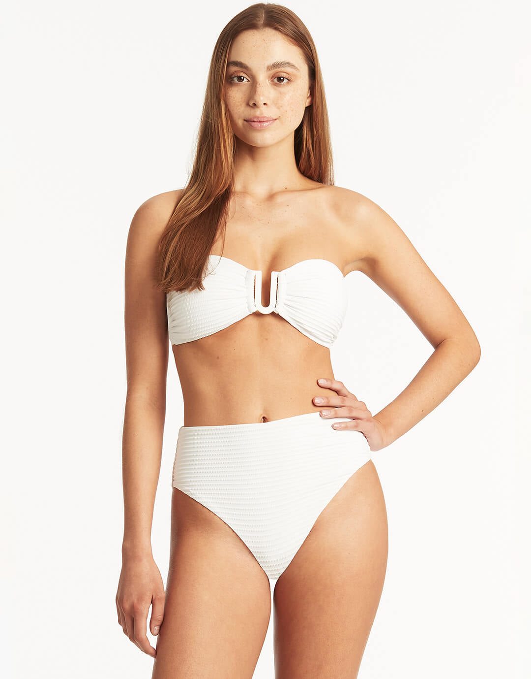 Spinnaker U Bar Bandeau Bikini Top - White - Simply Beach UK