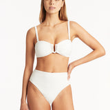 Spinnaker Retro High Waist Bikini Pant - White - Simply Beach UK