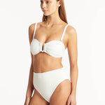 Spinnaker Retro High Waist Bikini Pant - White - Simply Beach UK