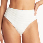 Spinnaker Retro High Waist Bikini Pant - White - Simply Beach UK