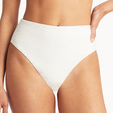 Spinnaker Retro High Waist Bikini Pant - White - Simply Beach UK