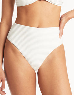 Spinnaker Retro High Waist Bikini Pant - White - Simply Beach UK