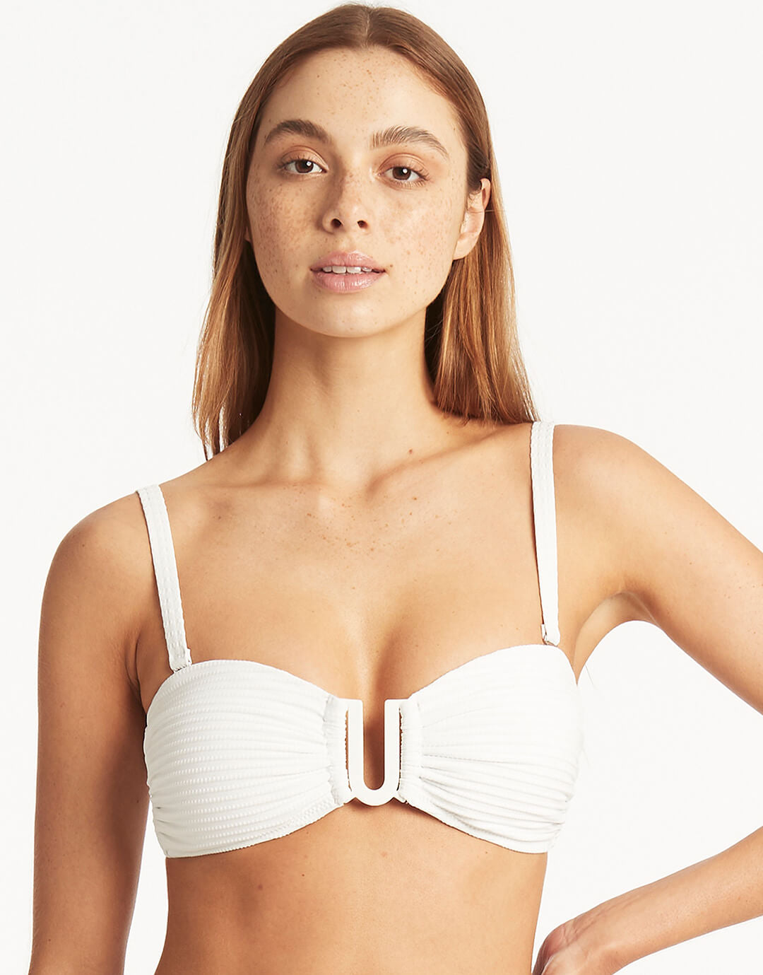 Spinnaker U Bar Bandeau Bikini Top - White - Simply Beach UK