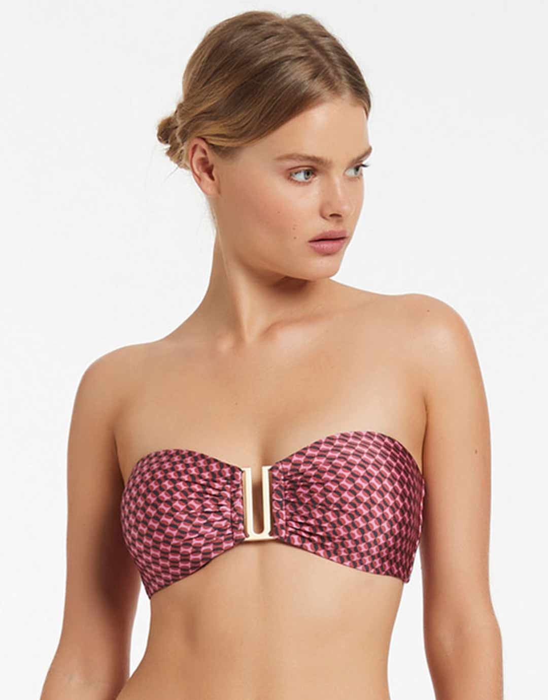 Lalita Bandeau Bikini Top - Orchid - Simply Beach UK