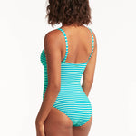 Capri Square Neck Swimsuit - Aqua - Simply Beach UK