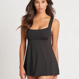 Essentials Square Neck Swim Dress - Black - Simply Beach UK