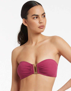Jetset U Trim Bandeau Bikini Top - Orchid - Simply Beach UK