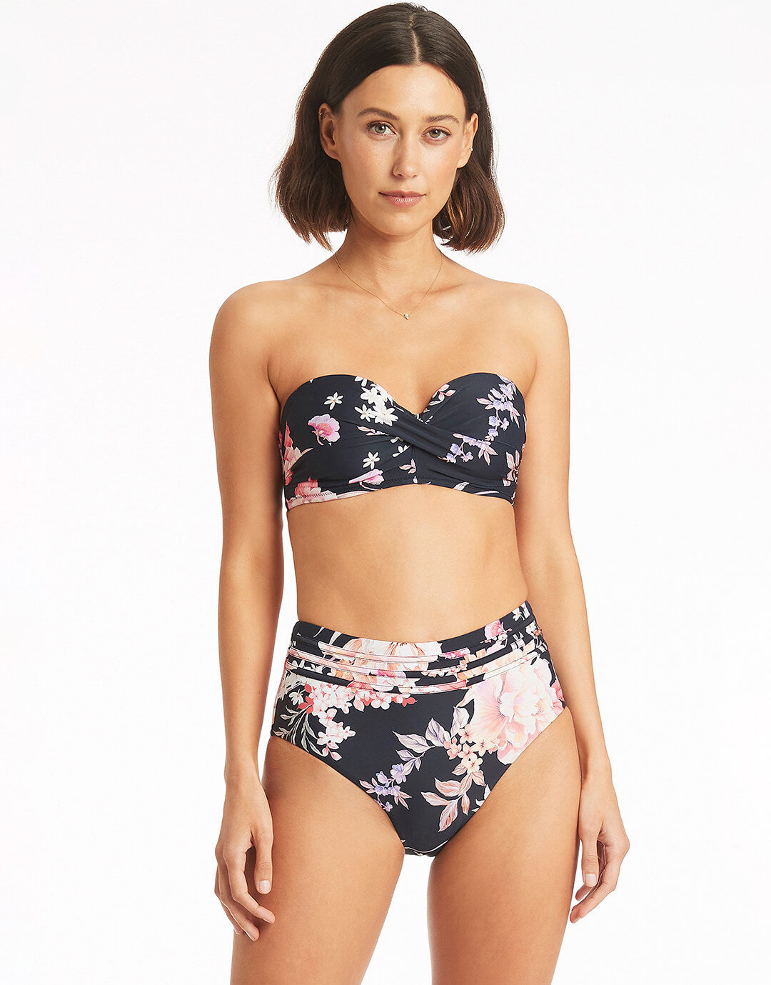 Martini Twist Bandeau Bikini Top - Black - Simply Beach UK