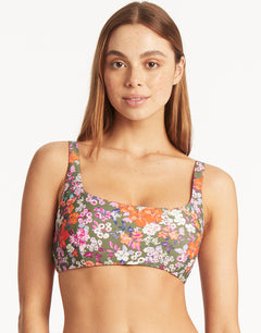 Parkland Low Square Neck Bikini Top - Khaki - Simply Beach UK