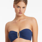 Jetset U Trim Bandeau Bikini Top - Pacific Blue - Simply Beach UK