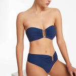 Jetset U Trim Mid Bikini Pant - Pacific Blue - Simply Beach UK