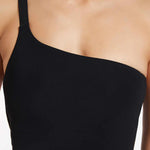 Jetset One Shoulder Swimsuit - Black - Simply Beach UK